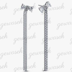 Pandora Pavé Bow Drop Earrings